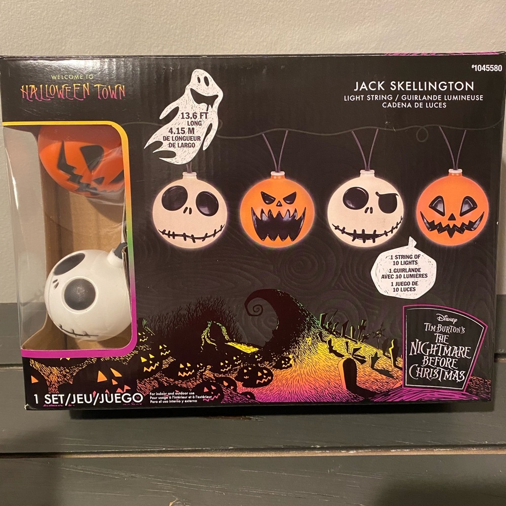 Jack Skellington Halloween String Lights Set